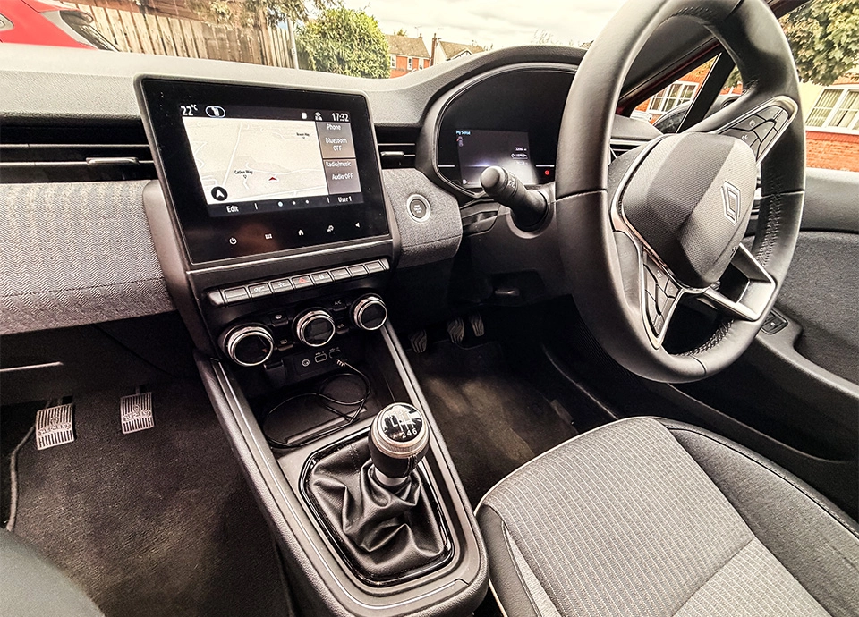 Interior of the Highway One manual Renault Clio